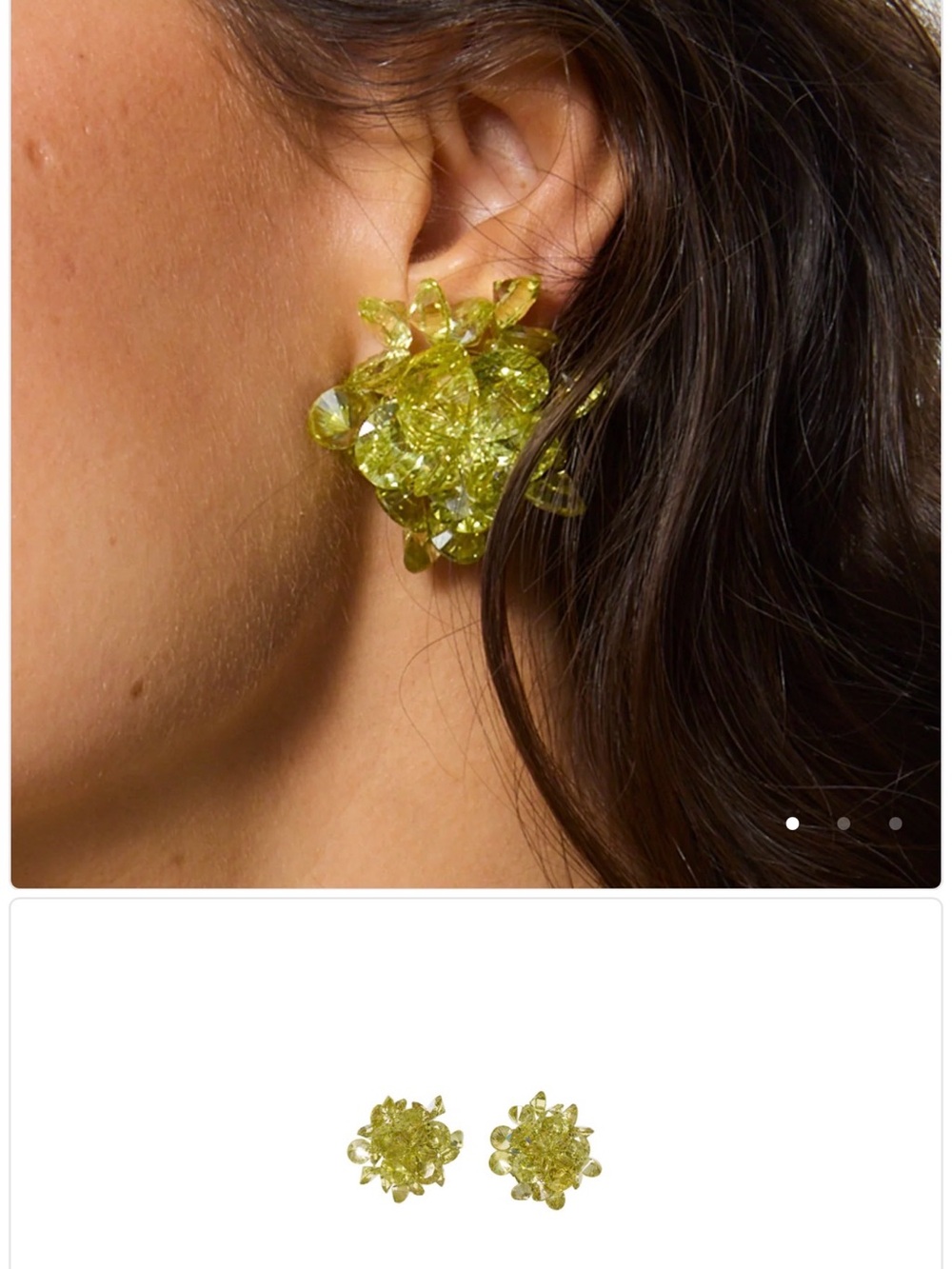 Roxanne Assoulin The Cubic Cluster Earrings In Green Kiwi NEW